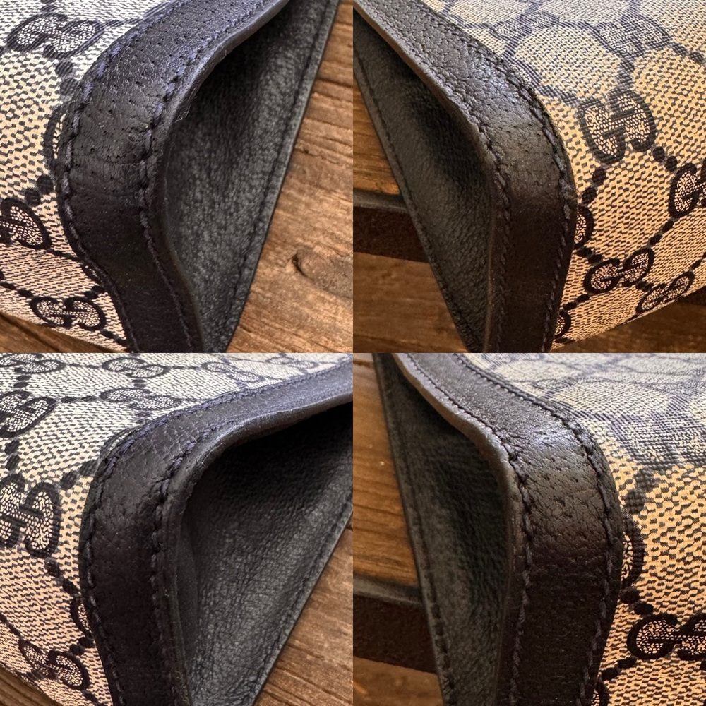 Authentic GUCCI GG Monogram Supreme Vintage Clutch – Navy Blue - Picture 9 of 14